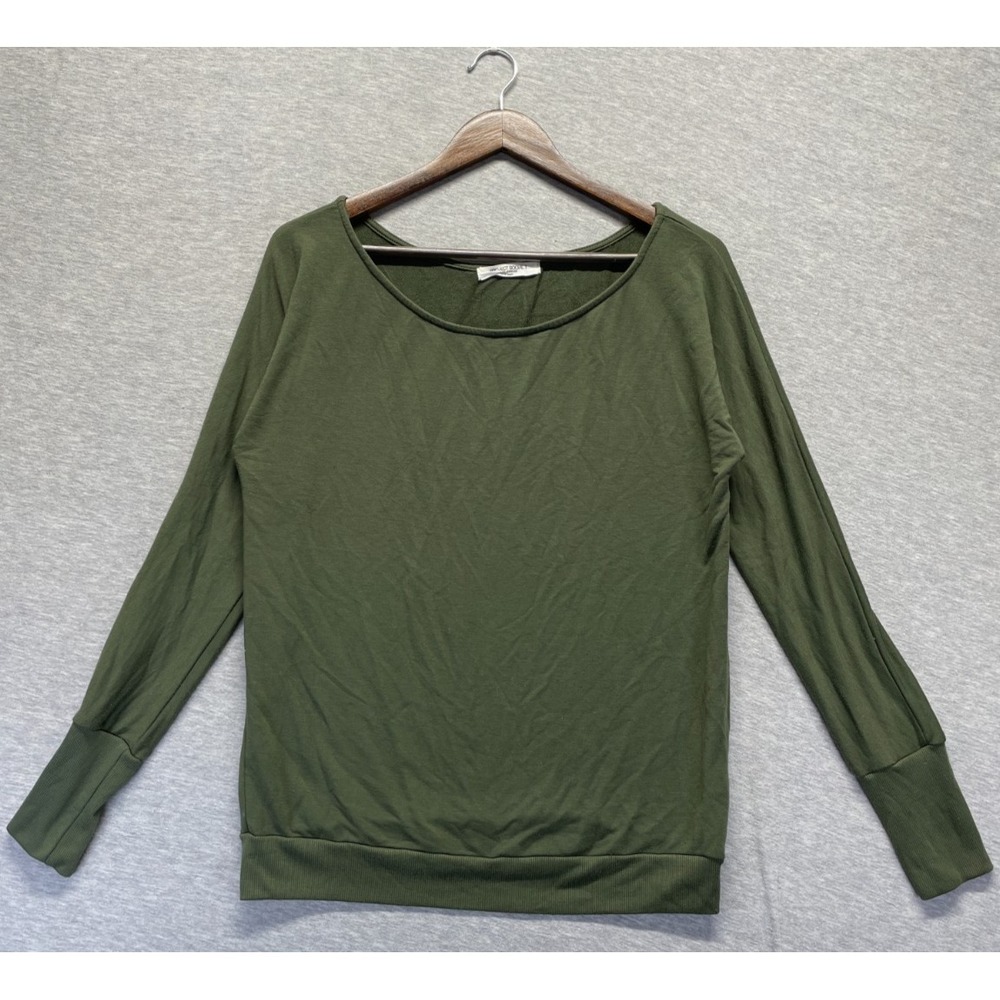 Project Social T Los Angeles Tunic Top Womens XS Green Long Sleeve Round Neck